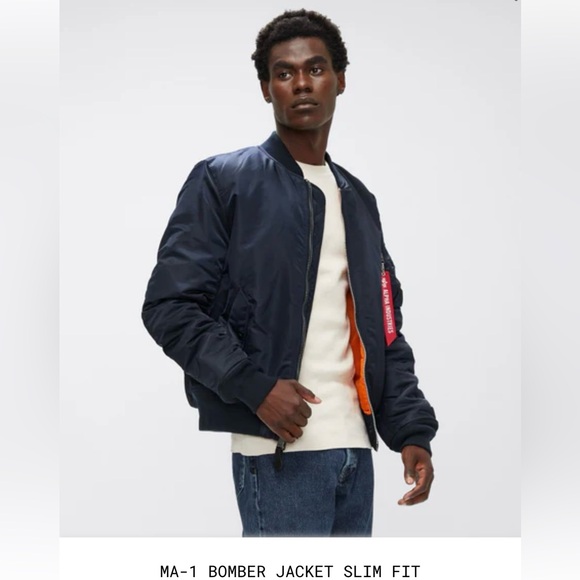 Alpha Industries MA-1 BOMBER JACKET SLIM FIT, S, Blue - Picture 2 of 8